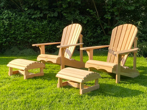 2 Classic Adirondack Chairs mit Schemel