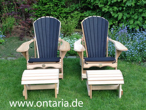 2 verstellbare Adirondack-Comfort-Chairs, Schemel & Polster