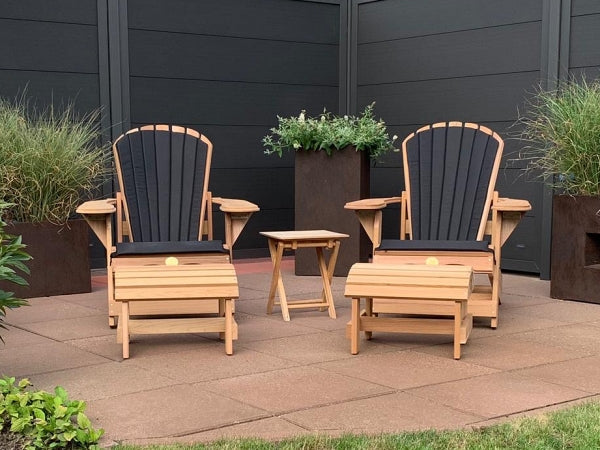 2 Classic Adirondack Chairs, Schemel & Polster
