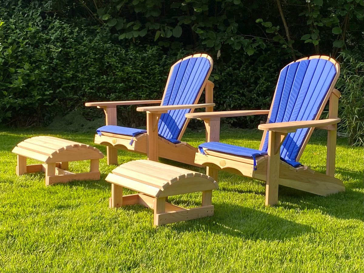 2 Classic Adirondack Chairs, Schemel & Polster